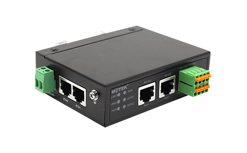 工業級RS-232/485/422 串口轉TCP/IP服務器_UT-6802A-SW 10/100M以太網轉 2 口串口服務器